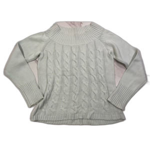 Joy Li Light Blue Cable Knit Sweater Size M 100% Cotton